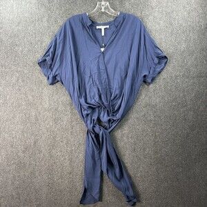 BCBG Generation Navy Blue Wrap Crop Top Women's Size Small Blouse NWT